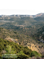 Vista de L'Estall y el Montsec desde el sendero